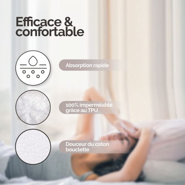 Promo ❤️ VIVEZEN Alèse, Protège Matelas Imperméable Et Respirant – Coton Et TPU – 140 X 200 Cm – Blanc 🎁 4