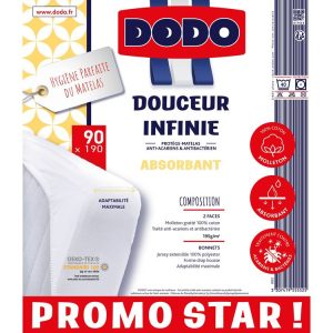 Sortie ❤️ DODO Protège-Matelas DODO Absorbant Anti-Acariens Et Antibactérien DOUCEUR INFINIE 195 G/m² PROMO STAR ! 👏 7